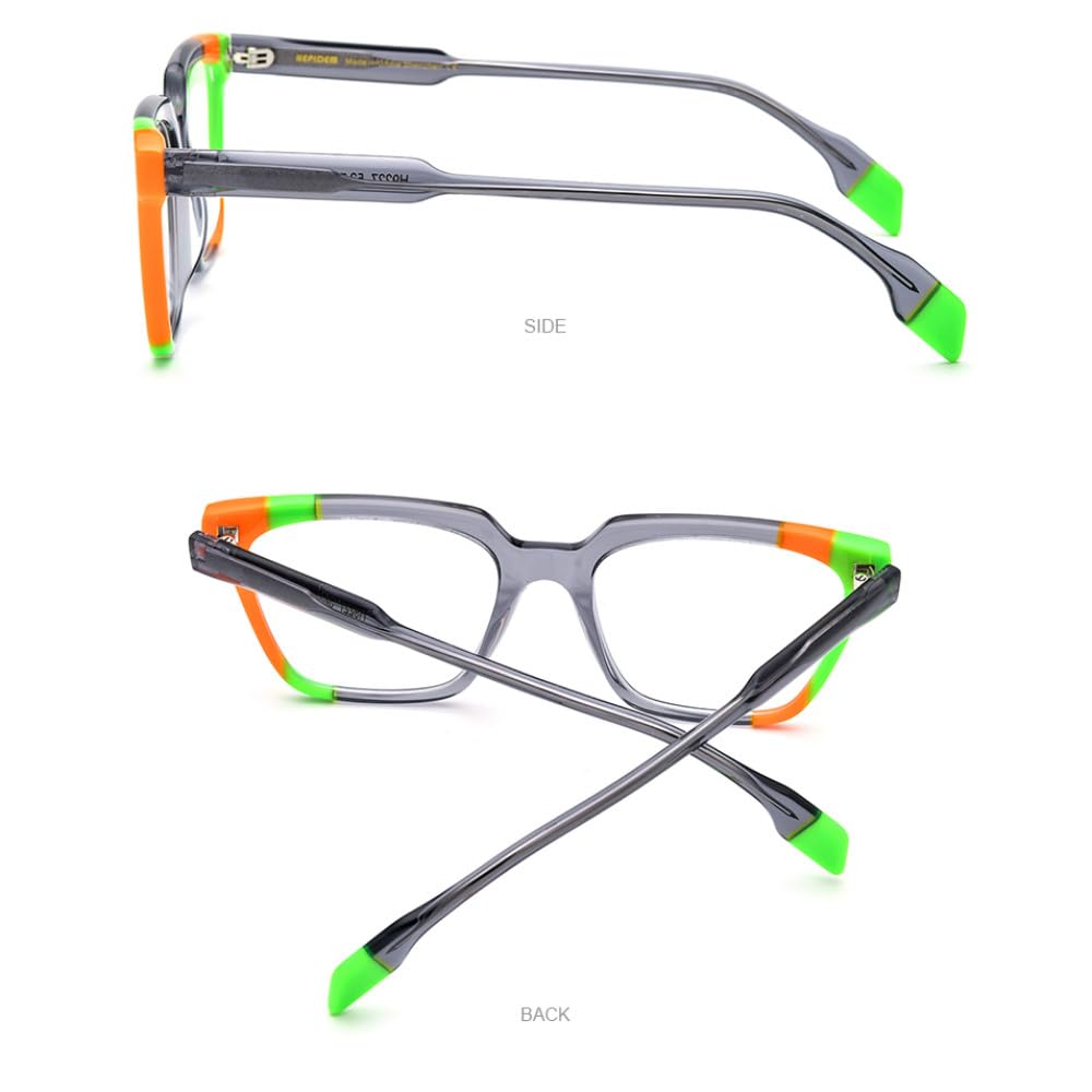 MUTYNE Mehrfarbige Acetat-Brillengestelle für Herren, Retro, quadratisch, für Damen und Herren