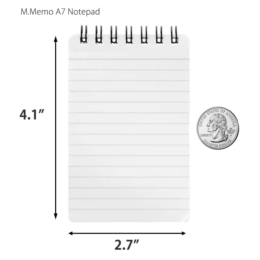 Maruman M.Memo Mini Notepad (N595A-52), Narrow Ruled, Twin Ring Spiral Binding, A7 Size Perforated 50 Sheet Note Pads, 2.7 x 4.3 Inches, White Notebook Paper, Light Blue Cover, 20-Pack      Unknown Binding