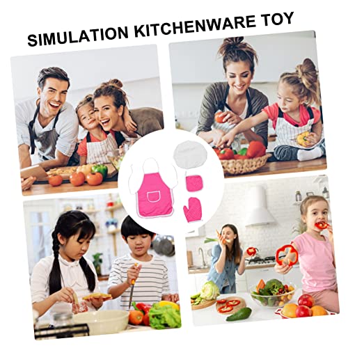 Anneome 1 Set Apron Suit Kid Bonnet for Girls Toys for Girls Girl Toys Kids Toys Simulation Tableware Toy Pretend Role Play Toy Children Kitchen Toy Cloth Kitchen Supplies Cosplay Toddler - Thumbnail 5