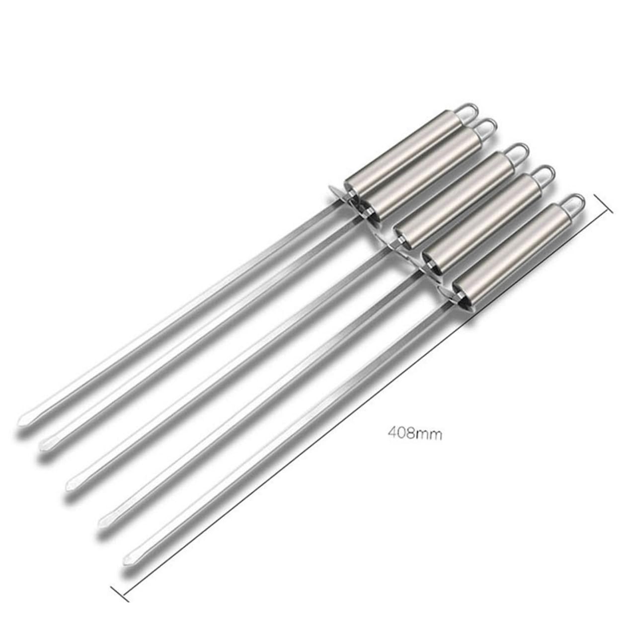 Toddmomy Brochetas de Barbacoa 10 de Acero Inoxidable Diseño Ergonómico con Mango Resistente al Calor para Aperitivos y Verduras Ideales para Picnic y Senderismo