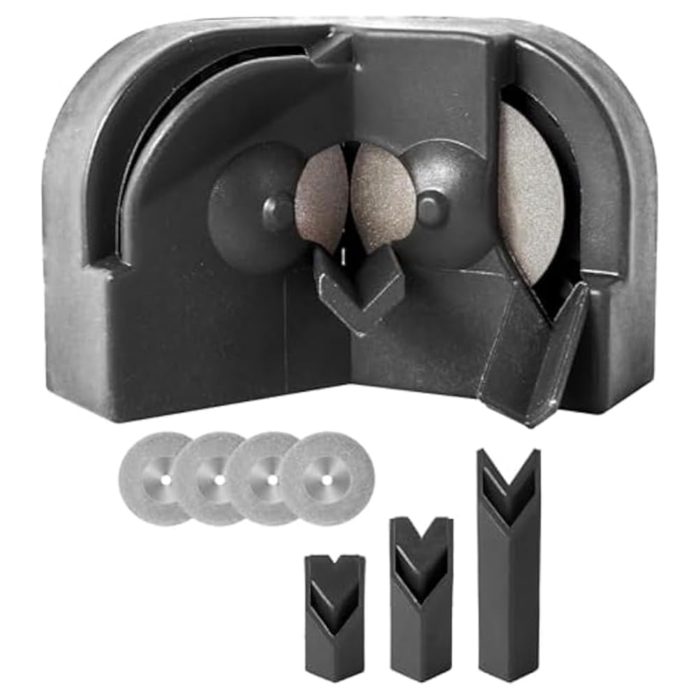 qimoi Drill Bit Sharpener,Multipurpose Drill Bit Grinding Sharpener with 4 Grinding Wheel,Drill Machine Blade Sharpening Tool