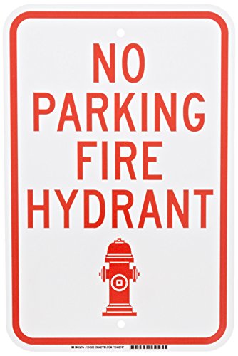 Panneau de contrôle de la circulation No Parking Fire Hydrant Brady 124333 plaque signalétique