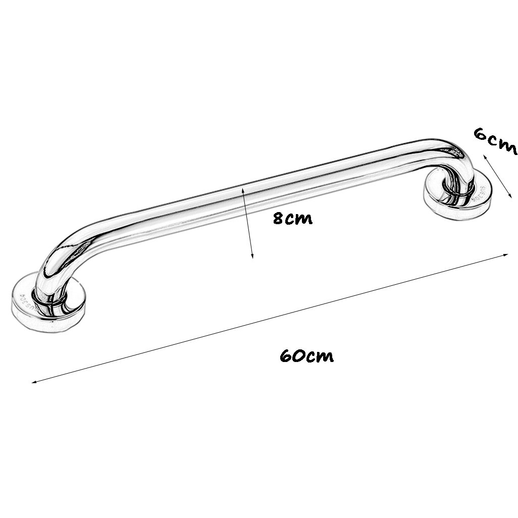 Barra di Sostegno in Acciaio Inox 304, Montaggio a Parete, Finitura Lucida, Antiscivolo, Supporto di Sicurezza per Anziani/disabili, Maniglia di Supporto per WC/Doccia, Bagno (3 Mi