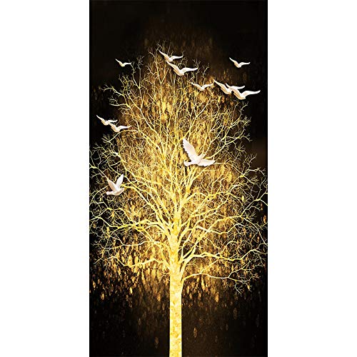 Toile oiseau blanc et arbre de fortune décoration poétique salon