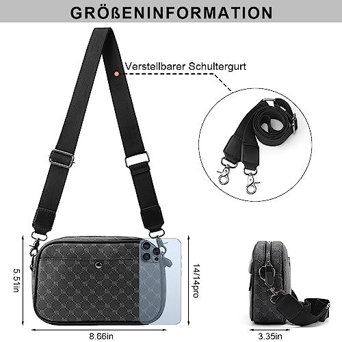 PU Umhängetasche Hohe Kapazität Tasche, Messenger Bags Schultertasche für Herren mit Sport wasserdicht Freizeit Brusttasche,Gürteltasche Büro kleiner Rucksack,für Arbeit Reisen