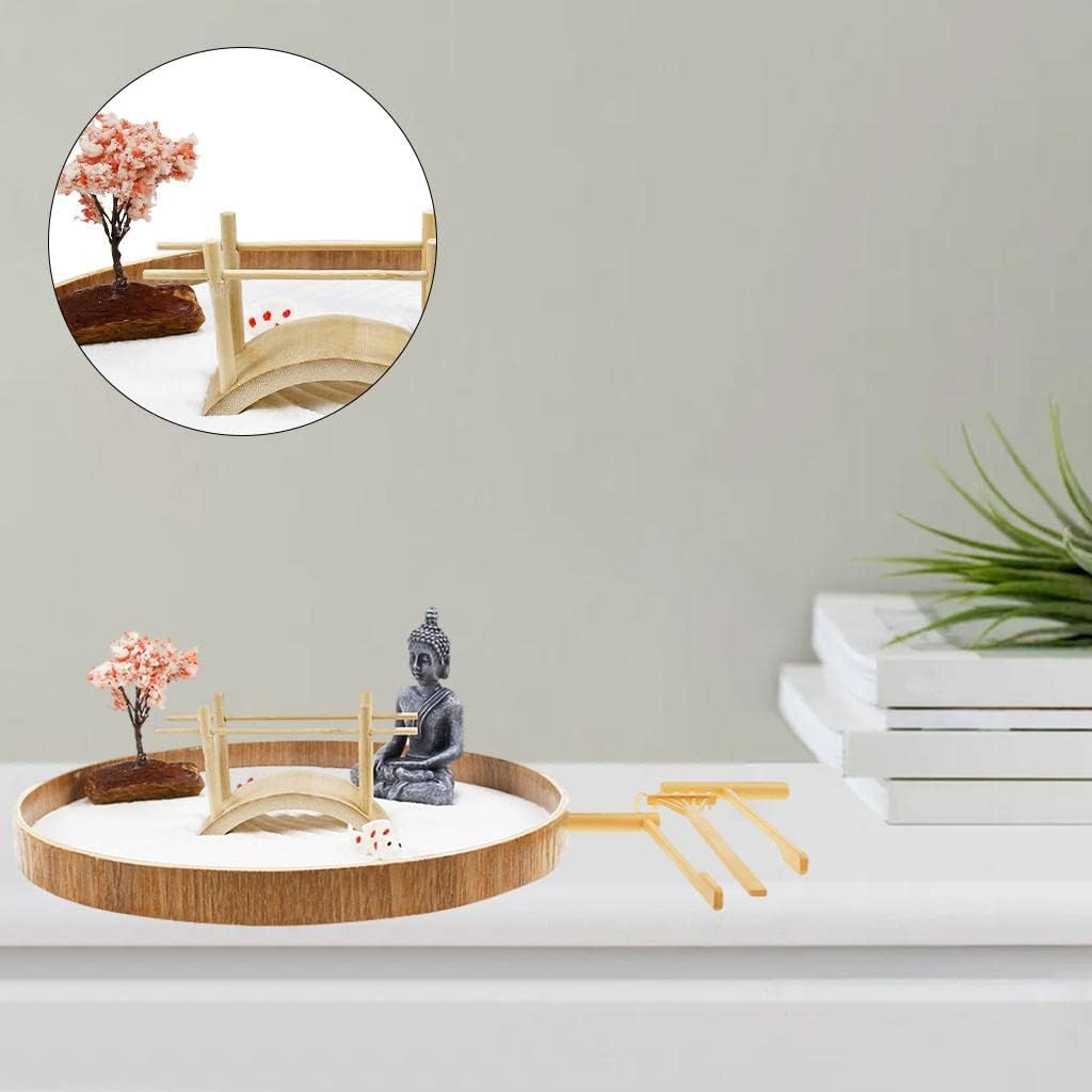 Buddha Zen Sand Garden Buddha Statue Meditation Ornament Micro Landscape Garden Sand Zen Garden Kit for Home