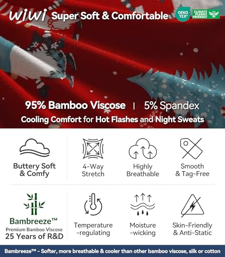 Image of WiWi Viscose from Bamboo Women's Pajamas Set Super Soft Button Down Top and Pants Sleepwear Cooling Pjs S-3X