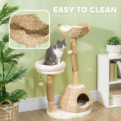 Torre para gatos PawHut interior 20.9x15.7x40.6 pulg miniatura 5