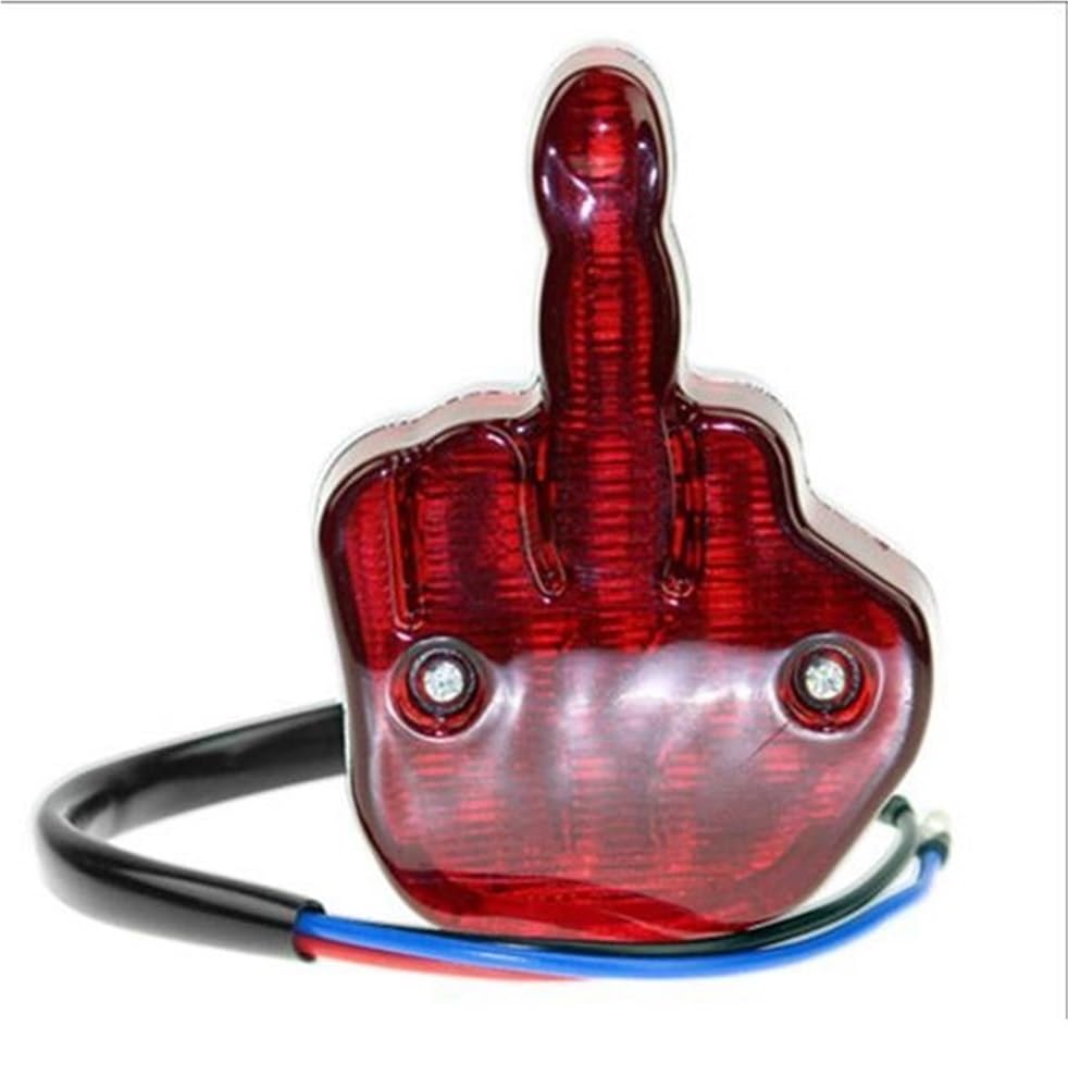 Luz trasera universal de 12V para motocicleta con diseño de dedo medio 7