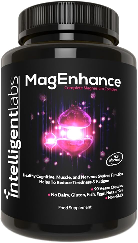 MagEnhance Magtein® Magnesium Complex Supplement Magnesium L-Threonate with Magnesium Glycinate and Taurate by Intelligent Labs, 90 Capsules