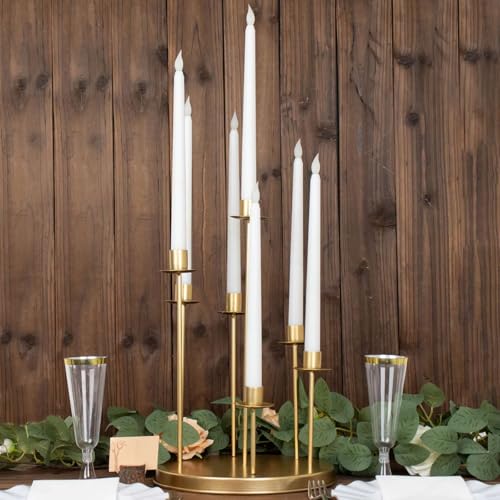 Efavormart 15' Tall Gold 7-Arm Metal Cluster Taper Candle Holder Centerpiece, Round Wedding Tabletop Candelabra