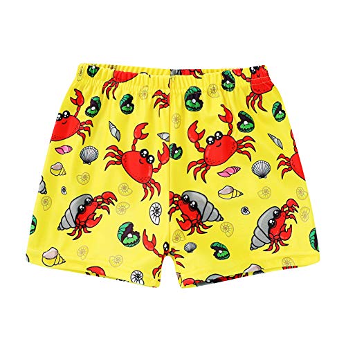 Toddler Baby Boys Girls Swim Trunks Swimsuit Bathing Suit Beach Shorts Infant Animal Pattern Shorts Pants (Crab-Yellow, 2-3 Y)