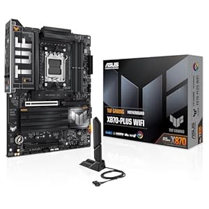 ASUS TUF Gaming X870-PLUS WiFi – Placa Base AMD ATX, 16+2+1(80A) etapas de Potencia, DDR5, PCIe 5.0 Compatible con GPU de última generación, 4X M.2, WiFi 7, USB4, USB 20 Gbps con PD Fast Charge