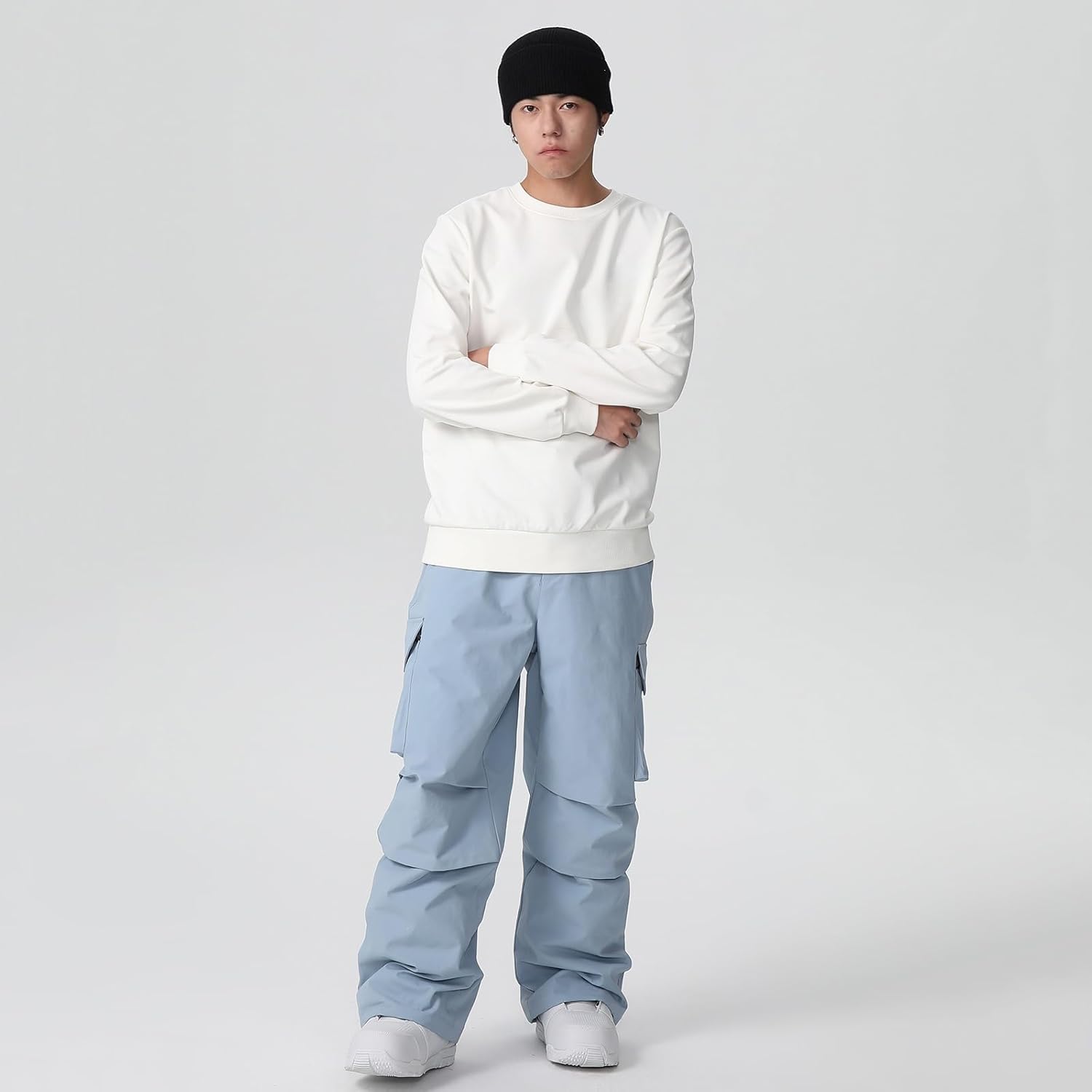 Mens Ski Pants Waterproof Insulated Winter Snow Baggy Snowboard Pants Splice Patches Outdoor Sports - Image 3