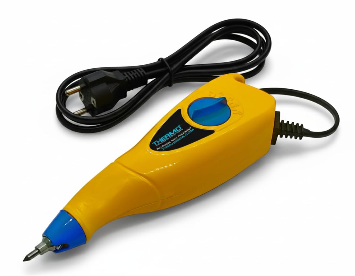 THERMO Handy Electric Engraving ABS Plastic Machine with 9 Step Stoke Adjustment Vibration Type (Yellow)