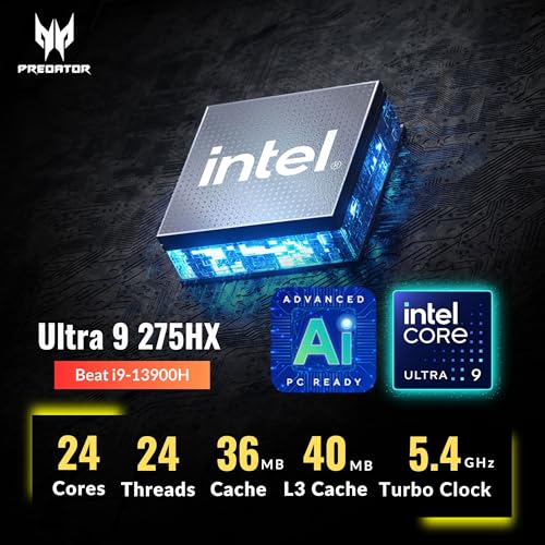 Image of Acer Predator Helios Neo 16S AI Gaming Laptop, 16 240Hz 2.5K OLED, Intel Core Ultra 9 275HX, NVIDIA GeForce RTX 5060, VR Ready, Copilot, Liquid Cooling, Black, Windows 11 Home(16GB DDR5 RAM | 1TB SSD)