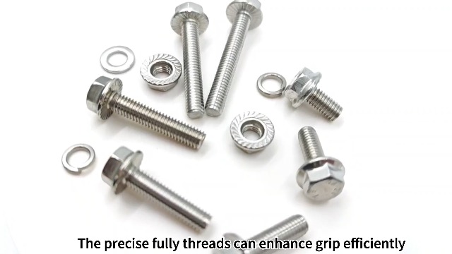 Image of 260Pcs 304 Stainless Steel M6 Flange Hex Head Bolts Assortment Kit,M6-1.0 x 12 /16 /20 /25 /30 /35 /40mm with Serrated Flange Nuts,Washers & Lock Spring Washers,Hex Head Screw, Full Thread DIN6921