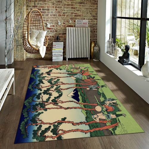 Tapis de style japonais fleurs et oiseau pour bureau de salon - 3