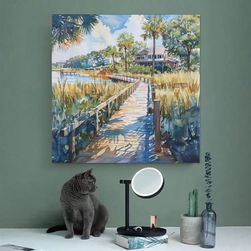 Toile Côte de Caroline du Sud Hilton Head impression d'art 30 cm