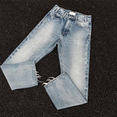 Mens Baggy Straight Hip Hop Jeans Loose Simple Denim Pants Casual Streetwear Relaxed Fit Jeans3