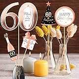 Qpout Rose Gold 60th Birthday Centerpiece Sticks-60th Birthday Table Toppers -Birthday Party Decorations Accessories-Fabulous 60 Bday Party- Cheers to 60 Years Birthday Party Favour Table Supplies - Image 5