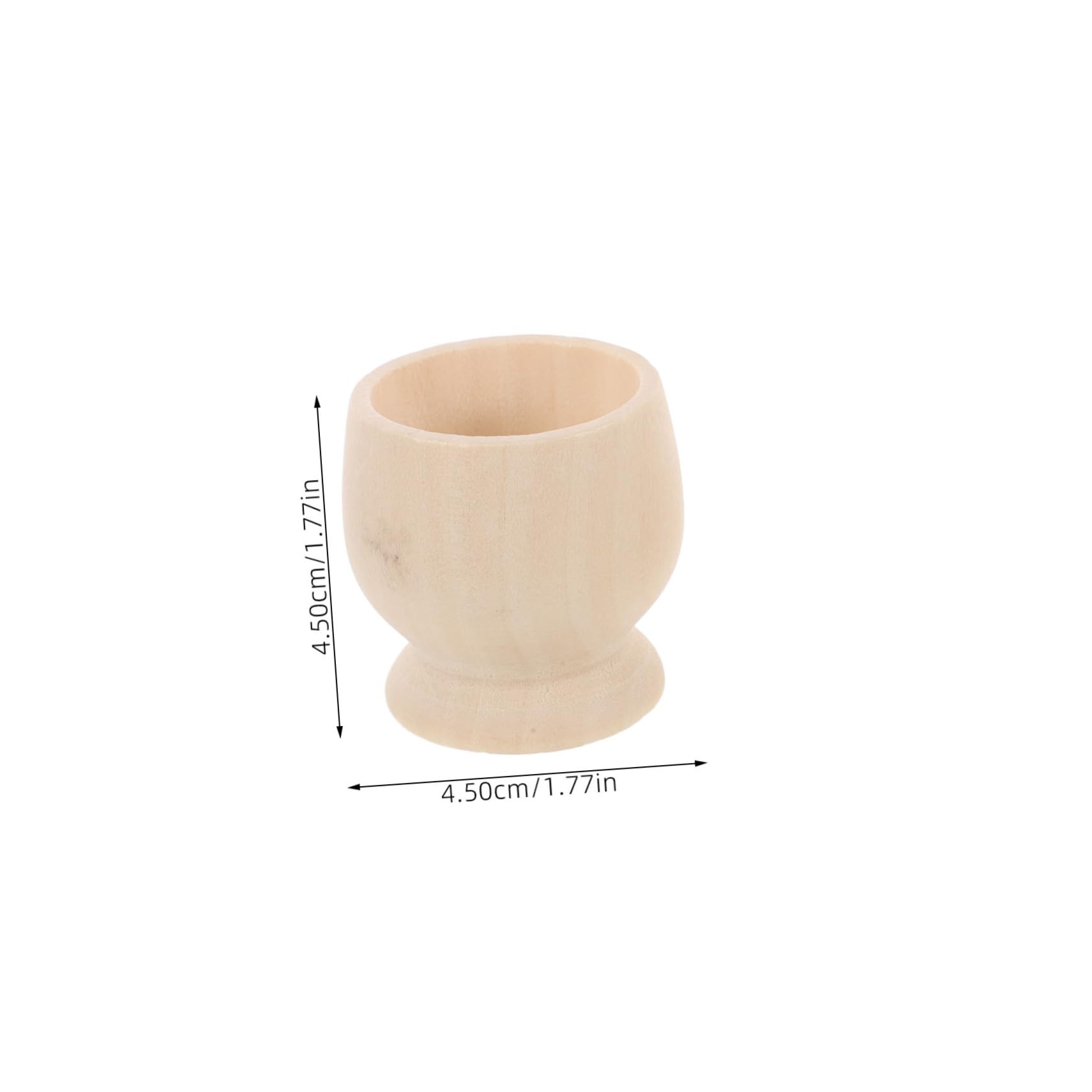 KONTONTY 10pcs Wine Glass Toy Taper Candle Holder Egg Storage Container Cup Shaped Egg Stand DIY Painting Easter Cups Soft Boiled Egg Holder Refrigerator Egg Tray Egg Pedestal Wooden Beige