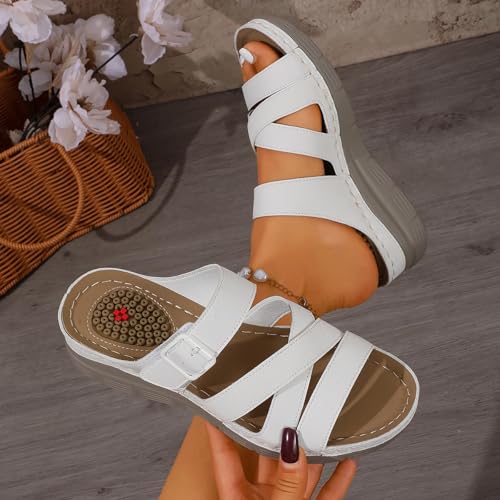 Sandales compensées confortables pour femme et chaussures légères d'été - 6