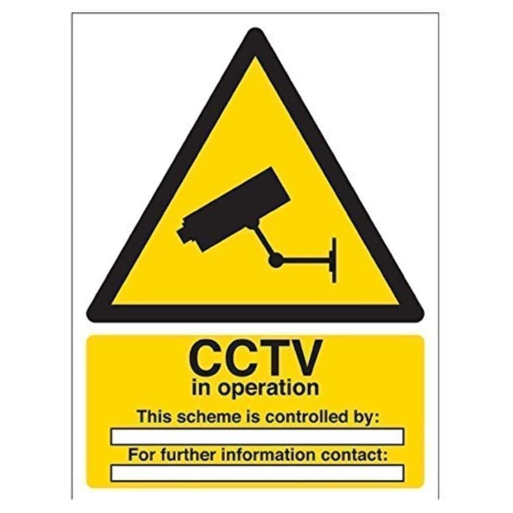 V Safety CCTV In Operation For The Purpose Sign - 150mm x 200mm - 1mm Rigid Plastic