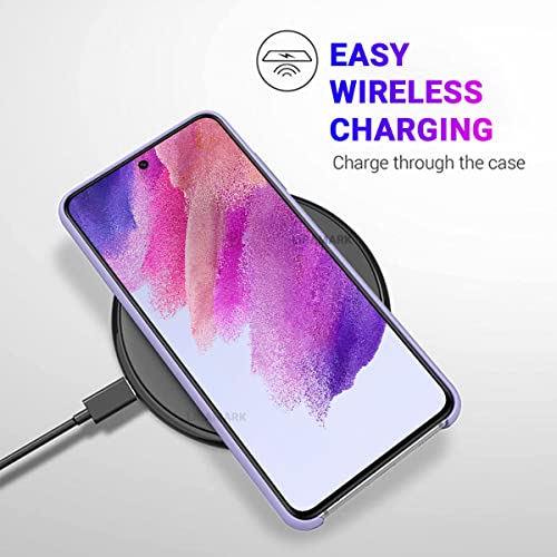 Image of LIRAMARK Liquid Silicone Soft Back Cover Case for Samsung Galaxy S21 FE 5G (Lavender)