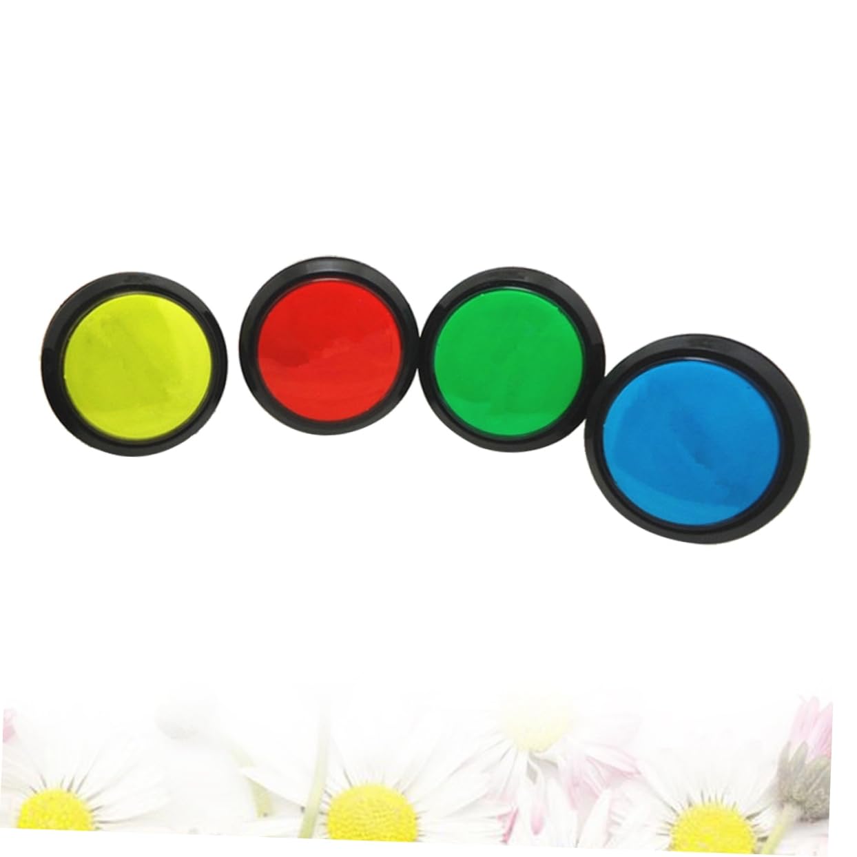 VICASKY 8pezzi Pulsanti Circolari Per Gioco Da Tavolo Pulsanti Dj Per Risposte Veloci Rosso Giallo Blu Verde Gioco Educativo