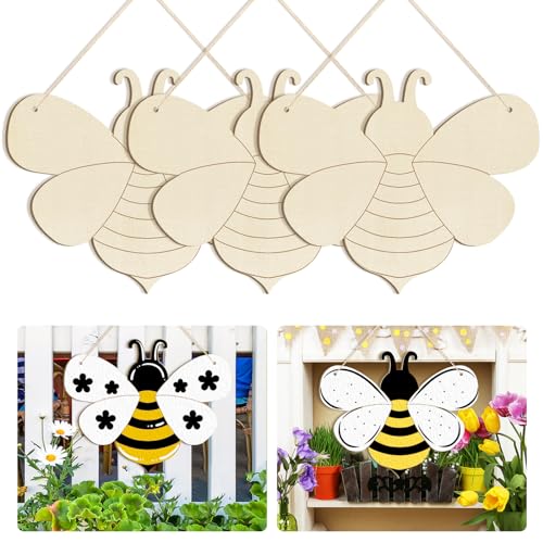 Large Size 12" Wooden Spring Ornaments to Paint, Bee Wooden