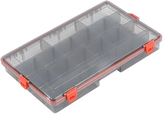 Minhe - Waterproof Tackle Storage Box Designed with Silicone Gasket, Modular Divider Configuration and Heavy Duty Latching Mechanism for Fishermen (G-Extra Large-Orange)