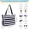 TAHAVICE Strandtasche Damen mit Reißverschluss, Große Strandtasche xxl Familie, Badetasche Damen Wasserdicht, Beach Bag Tote Bag für Strand Reisen Pool Fitnessstudio #3