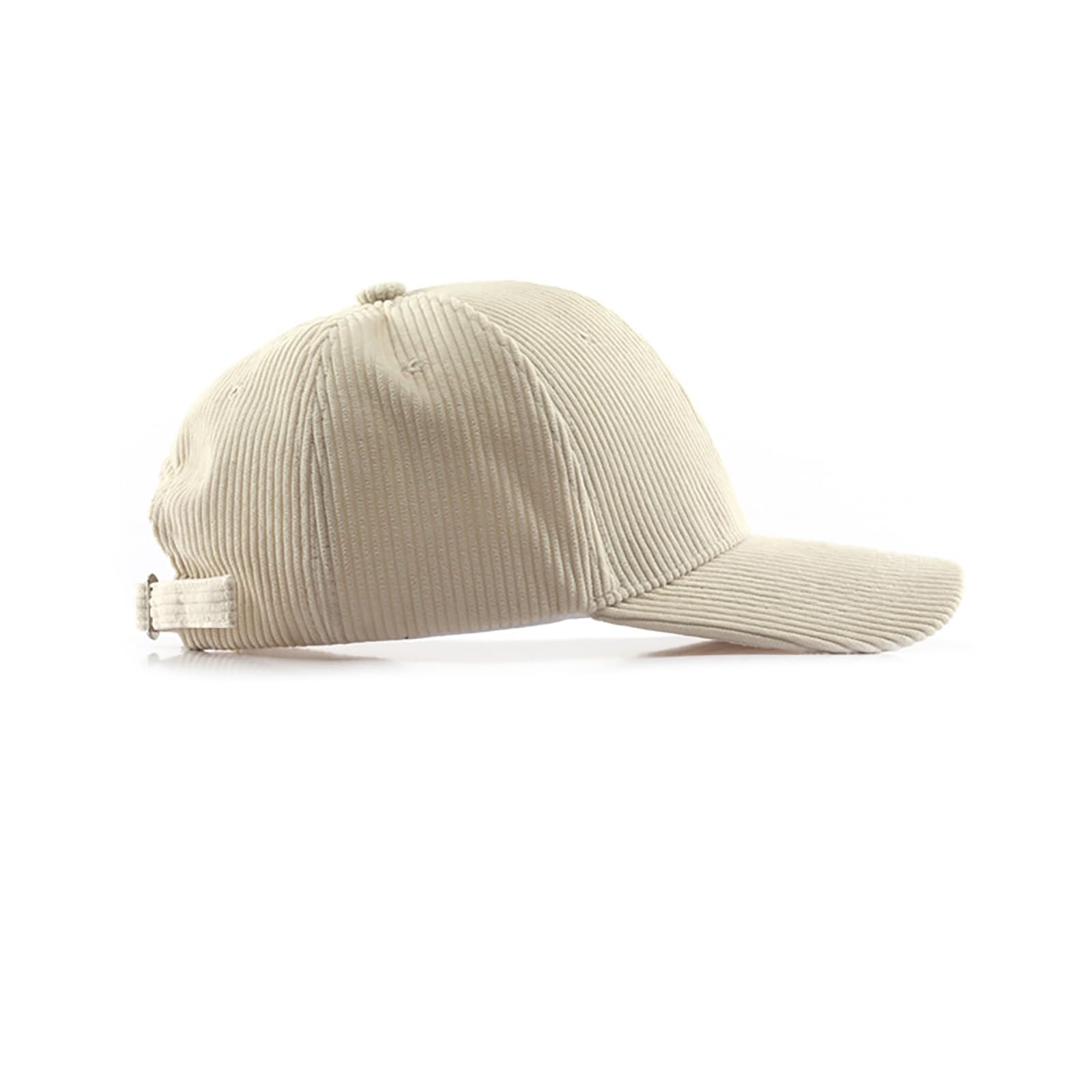Corduroy Hat Low Profile Solid Color Baseball Caps Sun Hat Adjustable for Men and Women, Beige, M/L
