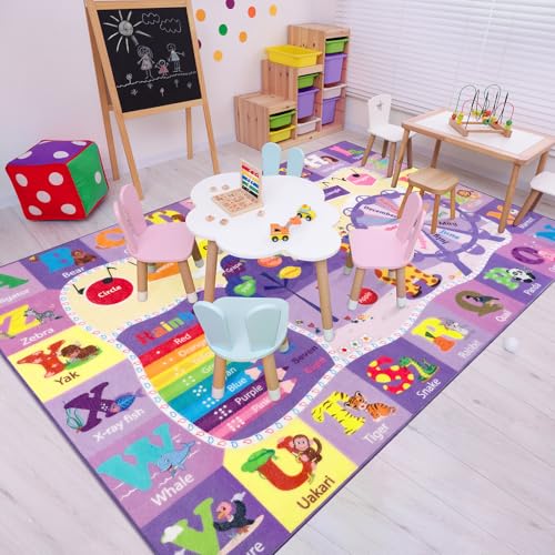 Tapete infantil educativo 4x6 pies color púrpura
