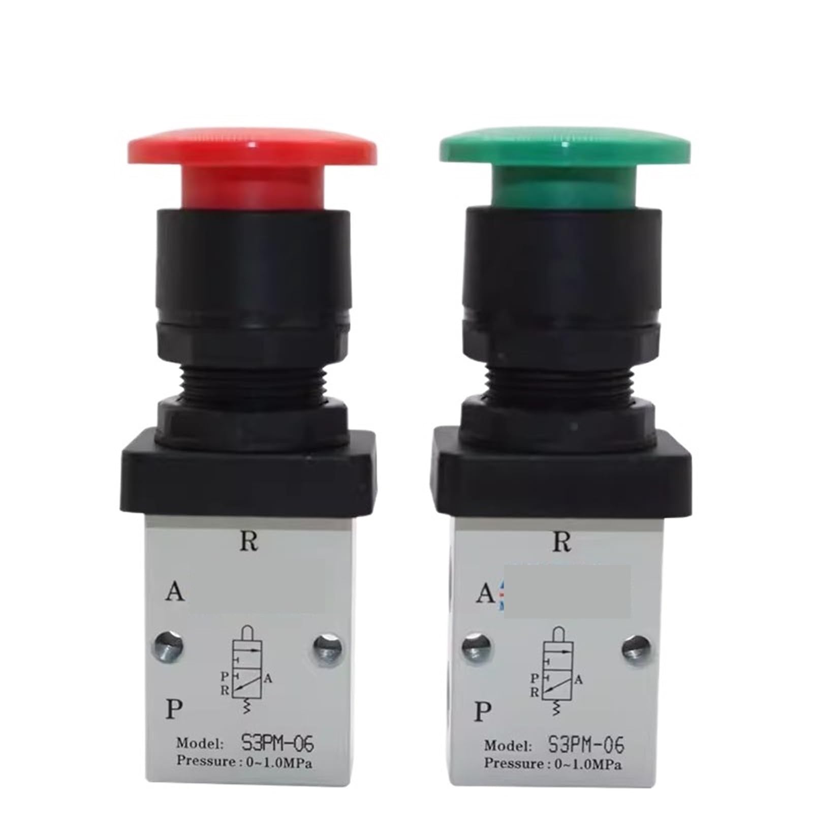 Valve mécanique S3PM-06 commande pneumatique bouton champignon S3PM-06B