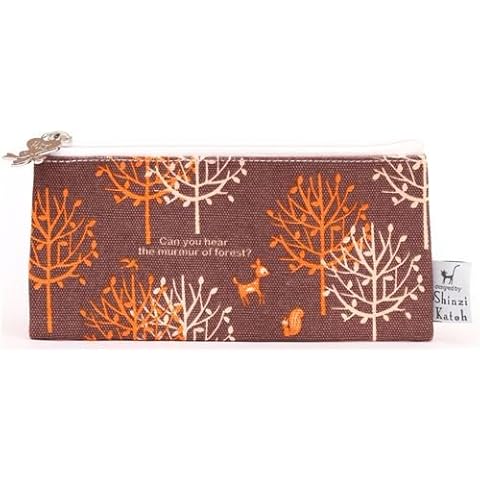 brown linen pencil case forest deer Mur Mur Forest Shinzi Katoh Cover