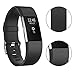Vancle Bands for Fitbit Charge 2, Soft Comfortable Charge 2 Replacement Bands for Fitbit Charge 2 Sport Accessory Fitness Wristbands (Black Blue, Large)