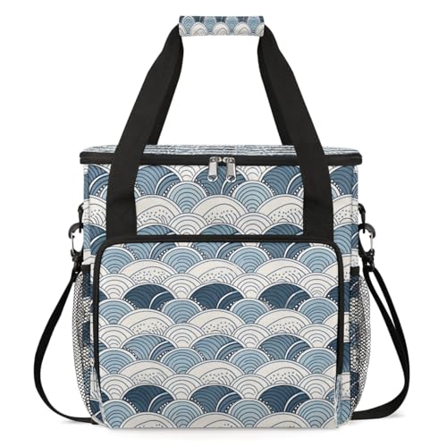 Gublec Boho Print Coffee Maker Carrying Bag Compatible with K-Mini or K-Mini Plus Portable Single Cup Coffee Maker Case with Pockets for K Cup Pods