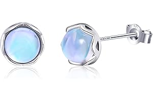 925 Sterling Silver Moonstone Stud Earrings Tiny Moonstone for Women Girls