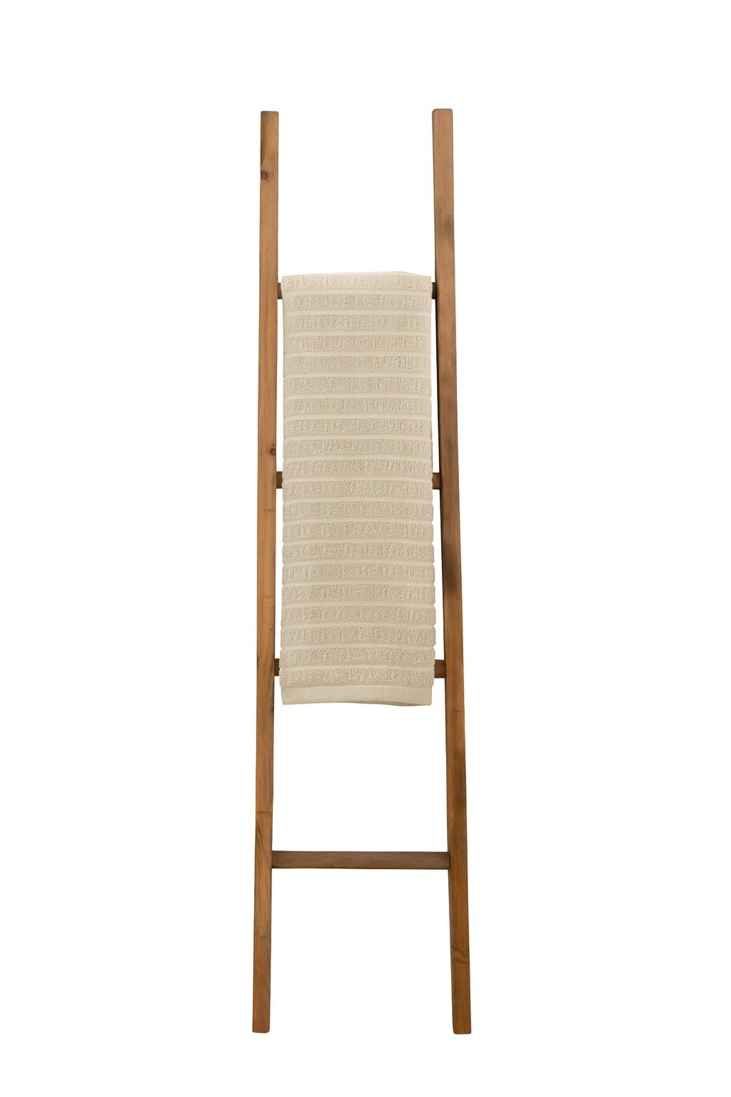 Biscottini Porta asciugamani in legno da terra 149x34,5x5 cm - Scala Appendi asciugamani da Parete - Scaletta Portasciugamani da Bagno Stile Moderno - Scala Decorativa Appendiabiti in legno massello