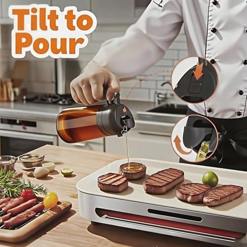 XBllcyiv 16oz 470ml Glass Olive Oil Sprayer for Cooking 2 in 1 Olive Oil Dispenser for Kit - image 8