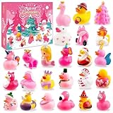 OOINQQ Christmas Pink Rubber Duck