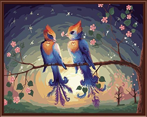 Framed Picture On Canva Wall Painting By Numbers Abstract Lovebirds Modern Home Wall Decor Painting Canvas Diy Art Painting