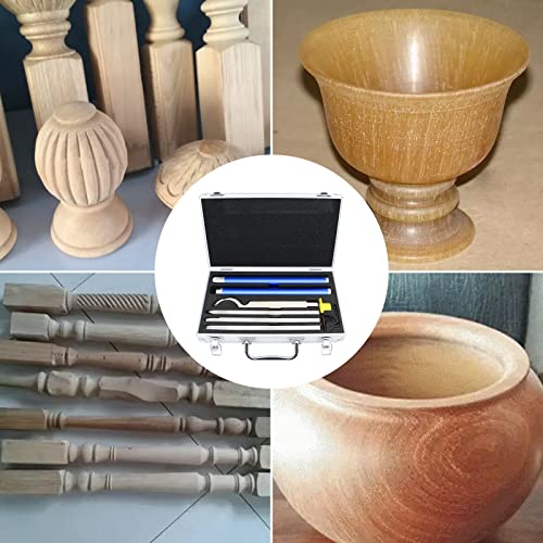 Werkweit Carbide Lathe Tools Set Wood Turning Tools For Lathe With Extendable Handle Lathe Rougher Finisher Tools With Swan Neck Hollowing Tool, Aluminum Case #TOP5