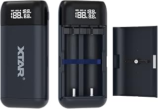 18650 battery Charger 2023 Version XTAR PB2S 21700 USB C Battery Charger Not included any battery(Black)