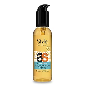 Style Aromatherapy Professional Moroccan Argan Hair Oil For UV Protection, Ultimate Shine & Smoothness. (Hair Oil, 100 ML)