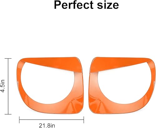 Miniatura 10 de CheroCar Cubierta para faro delantero, biseles de faros delanteros, anillo para Jeep Renegade 2019-2021, naranja..
