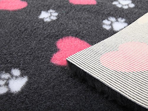Original Vetbed™ Isobed SL -Hearts & Paws- anthrazit 100 x 75 cm