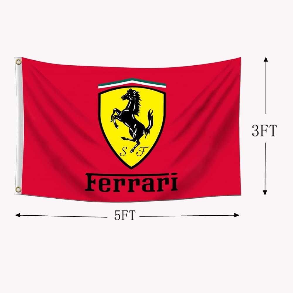 Ferrari Racing Flag Wall Banner Tapestry for Garage Dorm Man Cave Room College Decor